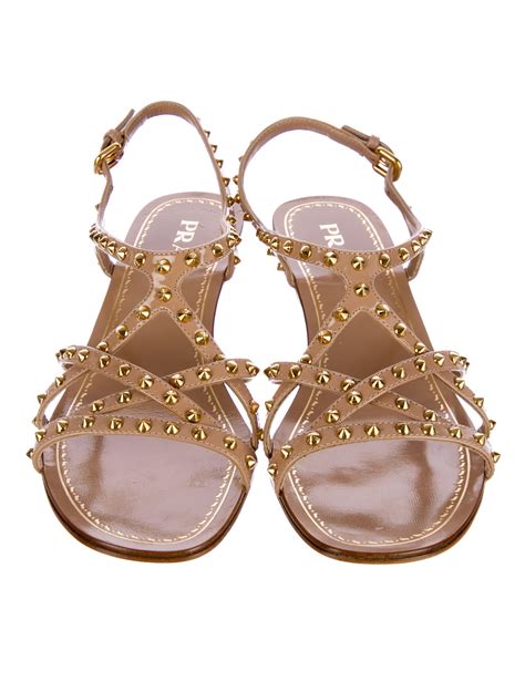 prada summer sandals|prada studded pony skin sandals.